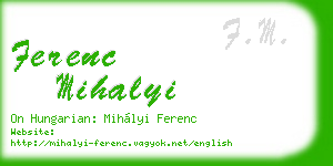 ferenc mihalyi business card