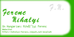 ferenc mihalyi business card